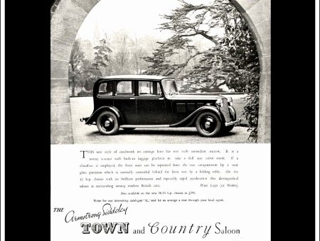 Armstrong Siddeley Town And County Saloon. Original Vintage Advert From April 21st, 1937. Fashion