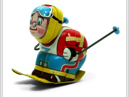 Acrobat Skier, Vintage Tin Plate Clockwork   Wind-Up Novelty Toy, Hiro, Toy Hero, Japan. Fashion