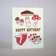 Birthday Mushrooms Letterpress Card For Cheap