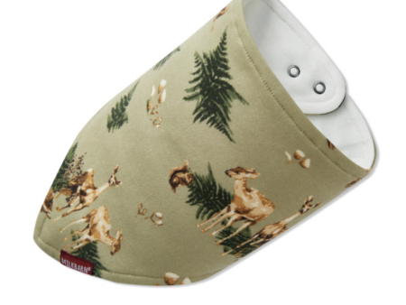 Organic Cotton Three-Layer Kerchief Bib - Forest Party Sale