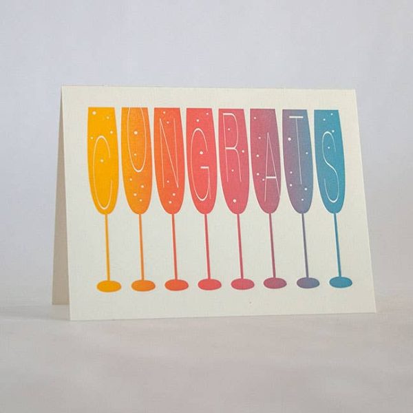 Congrats Tall Glasses Card Online