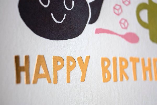 Birthday Tea Party Letterpress Card Sale