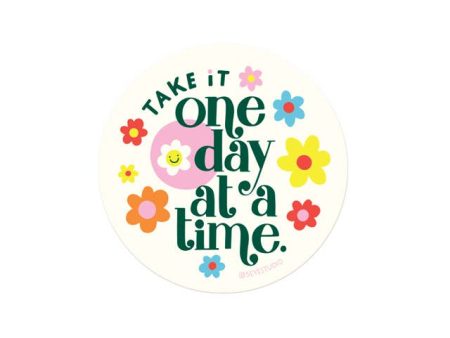 Take it One Day at a Time Circle Vinyl Sticker Discount