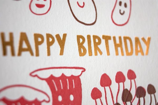 Birthday Mushrooms Letterpress Card For Cheap