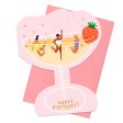 Champagne Glass Shaped Birthday Card Cheap