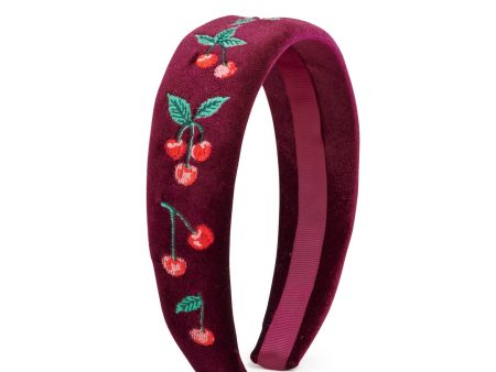 Cherries Embroidered Headband Cheap