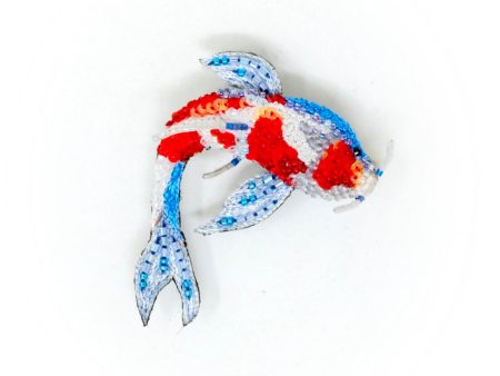 Kohaku Koi Fish Brooch Pin on Sale