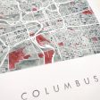 Columbus, Ohio Watercolor Map Art Print Sale