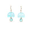 Chalcedony Half Moon with Labradorite Earring Discount