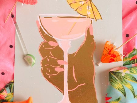 Glam Mid-Century Cocktail Foil Art Print Supply